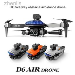 Drones New D6 Mini Drone 4K Professional 8K HD Camera Obstacle Avoidance Aviation Photography Brush No Folding Four Helicopter Gift Toys d240509