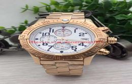 4 Style High Quality watch 48MM VK Quartz White Dial 18K Rose Gold Chronograph Mens Watch Watches8439953
