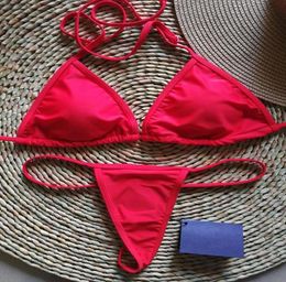 Women039s Swimwear Pink Slip Thong Biquini 2021 Brand Designer Micro Mini Bikini Set Brazil Triangle Swimsuit Monokini Maillot 1412703