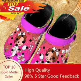 Slippers Summer Beach Comfortable Cartoon Print Non-slip Breathable Nursing Shoes Fashion Light Flat Sandals Garden