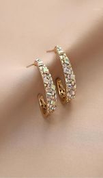 Stud Rhinestone Geometric Earrings For Women 2021 Autumn Winter Style Round Ear Rings Zircon S925 Needle Earing Party19209744