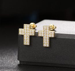 Stud Iced Out Earrings For Men Hiphop Rock + Cubic Zirconia Gold Earring Luxury Fashion Jewellery Punk Accessories OHE1033731325
