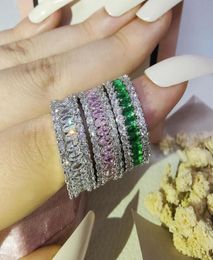 2022 Choucong Brand Wedding Rings Handmade Luxury Jewellery 925 Sterling Silver Marquise Cut Emerald CZ Diamond Gemstones Eternity P8813631