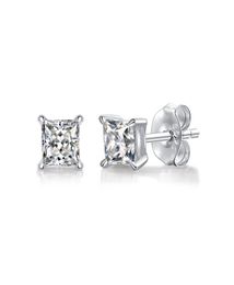 stud earring Colour Princess Cut Moissanite Earring s925 Sterling Sliver Plated with 18k White Gold Earrings for Women Fine Jewel2179375