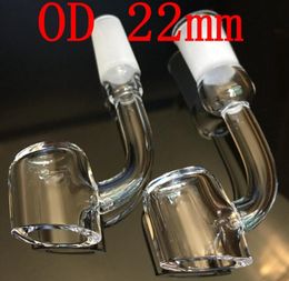 DHL 100 quartz 4mm thick quartz banger nail OD 22mm domeless 90 degree or 45 degree bend Domeless quartz nail club banger3898005
