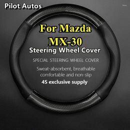 Steering Wheel Covers For MX-30 MX30 Car Cover Genuine Leather Carbon Fiber Women Man Summer Winter