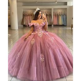 Quinceanera Dresses Princess Sweetheart Appliques Flowers Ball Gown with Lace-up Plus Size Sweet 16 Debutante Party Birthday Vestidos De 15 Anos 24 0509