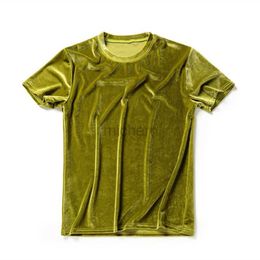 Men's T-Shirts 14 Colour mens retro velvet short sleeved T-shirt hip-hop casual T-shirt top mens summer harajuku pink velvet street camouflage d240509