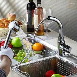 Kitchen Faucets Copper Retractable Spring And Cold Pull Out Faucet Vegetables Basin