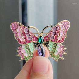 Brooches Classic Enamel Rhinestone Butterfly For Women Vintage Beauty Trendy Brooch Pins Clothing Accessories Party Wedding Gift