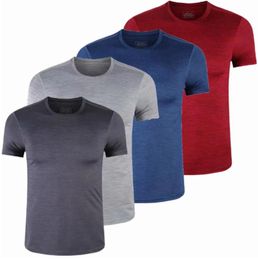 Spandex Sports Gym T Shirt Men Short Sleeve Dry Fit TShirt Compression stretch Top Workout Fitness Training Running Shirt S6XL6197951