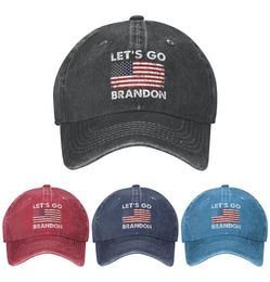 Lets Go Brandon FJB Hat Baseball Cap for Men Women Funny Washed Denim Adjustable Vintage Hats Fashion Casual Hat Fun Gift7305770