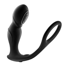 Other Health Beauty Items Anal Vibrator Prostate Massager with Cock Ring Remote Control Anal Plug Dildo Butt Plug s for Men and Couple Pleasure Y240503