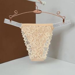 Women's Panties Transparent Lace Flower Ins Low Waist Crystal Mesh Briefs Underpants Female Underwear Rhinestone Thong Girl