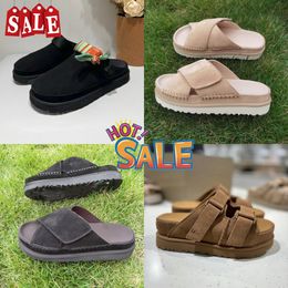 2024 New Fashion Brown black Sandals Outdoor Sand beach Rubber Slipper Fashion Casual Heavy-bottomed buckle Sandal leather sports sandals size 35-44