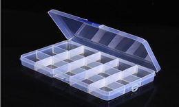 Adjustable Compact 15 Grids Compartment Plastic Tool Container Storage Box Case Jewellery Earring Tiny Stuff Boxes Containers3232674