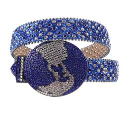 New Fashion Western Rhinestones Belts Large Buckle Diamond Studded Luxury Strap Crystal Belt for Women Men Jeans9443682