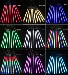 Fashion 30cm 8 Lampsset Doublesided Patch Meteor Shower Lamp Set LED Light Bar Decorative Light Outdoor Waterproof Tube Colored 7022899