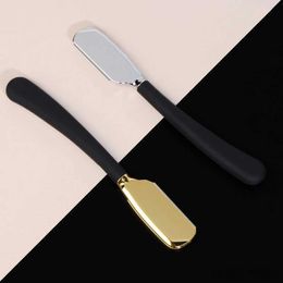 Razors Blades Zinc alloy shaver holder silicone handle mens straight barber shop beard trimmer hair salon styling tool Q240508