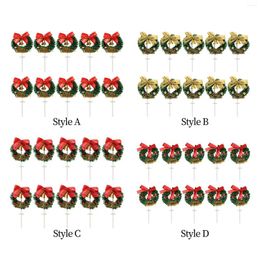 Decorative Flowers 10Pcs Mini Christmas Wreaths Home Decor Ornaments Winter Holiday