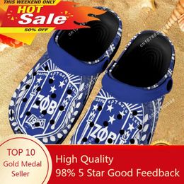 Slippers Beach Phi Beta Sigma Printing Nonslip Slides Holes Breathable Wading Adults Office Sandals Femme Light Outdoor Flats