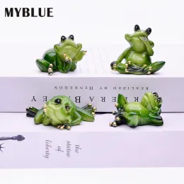 Miniatures Frog Doll Figurine Miniatures MYBLUE 4 Pcs/Set Cute Creative Fairy Garden Nordic Home Room Table Decoration Accessories