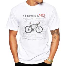 Men's T-Shirts THUB Art Bicycle Analysis Men T Shirt Graphic Vintage Bike Strtwear Short Slve Biker Birthday Gifts Summer Style T-shirt Y240509