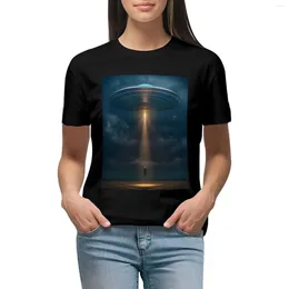 Women's Polos Ufo 3d Rendering Man Ligthing T-shirt Female Tops Workout T Shirts For Women