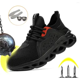 Fitness Shoes 2024 Breathable Lightweight Flying Woven Labor Insurance Construction Site Anti-smashing Anti-piercing Safety Boot