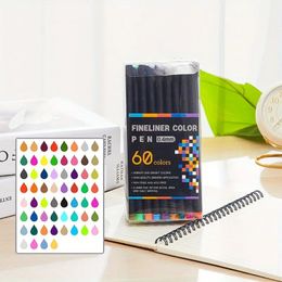 Professional 60 Color Bview Art Colored Pens Point Markers Fine Tip Drawing Fineliner for Journaling Writing Note Office 240425