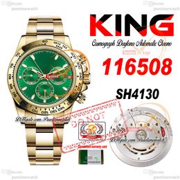 SALE 116508 SA4130 Automatic Chronograph Mens Watch KING Yellow Gold Green Stick Dial 904L Oystesteel Bracelet 72H Power Reserv Super Edition Reloj Puretime PTRX