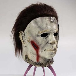 Party Masks Halloween Killer Michael Myers Mask Role Play Bloody Demon Horror Latex Helmet Carnival Dressing Costume Props Q240508
