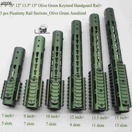 Part 79101213.515 Inch Keymod Handguard Rail with 3 x Picatinny Weaver Sections_olive Green Anodized+steel Nut Rr