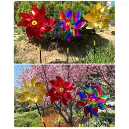 Garden Decorations Extra Sparkly Pinwheel With Stakes Outdoor Bird Scare Devices Colorful Deterrent Windmill For Yard And