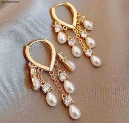 Stud Fashion Trend Unique Design Elegant Delicate Light Luxury Pearl Tassel Earrings High Jewellery Party Favours for Women {category}