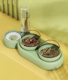 Cat Bowls Feeders Pet Bowl Automatic Feeder Dog Food With Water Fountain Double For2587403