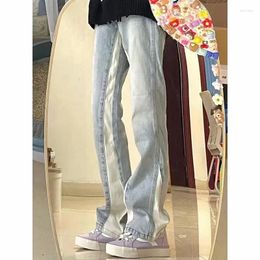 Women's Jeans Light Color Micro Flared Spring Autumn High Waist Show Thin Fashion Trousers Women Denim Pants Wide-Leg Korean 2024