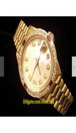 20 style Casual Dress Mechanical Automatic 26mm Ladies 18K Yellow Gold President Watch White MOP Diamond Rubies2223507