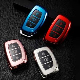 Car Key TPU Car Remote Key Case Cover Holder Fob For Hyundai Tucson Santa Fe Rena Sonata Elantra Creta Ix35 Ix45 I10 I30 I40 Accessories T240509