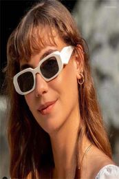 Sunglasses Elegant White Square Women 2022 Trend Shades Small Frame Unique Sun Glasses Retro Brand Desinger4522695
