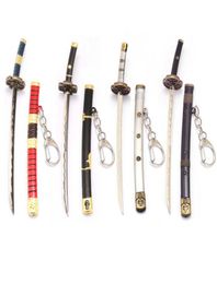Anime One Piece Keychain Cosplay Roronoa Zoro Sword Blade Chaveiro Pendant Key Holder Chain Men Fashion Jewellery Accessories G10192174524