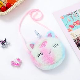 Cartoon Unicorn Messenger Kids Keys Coin Purse Mini Handbag Children Shoulder Bag Girls 240428