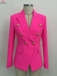 Women's Suits VOLALO Feminine Blazers Femme Pink 2024 Women Suit Jacket Female Ladies Long Sleeve Elegant Blazer