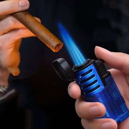 Wholesale Fancy Lighters For Cigarettes 3 Torch Lighters Jet Flame Cigar Lighter With Cigar Cutter