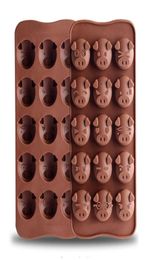 15 Grids Cute Pig Head Cake Candy Chocolate Silicone Moulds Tools 3D Fondant DIY Handmade Kitchen Baking Cookie Mold Accessories7032496