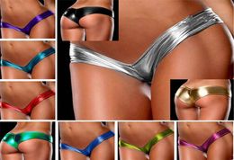 Sexy Lingerie Latex Women panties Briefs Bikini Thong G Strings Tangas Faux Leather Low Rise Sex Erotic Brief Underwear female Clu2637362