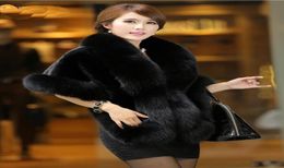 Faux Fox Fur Jacket Women Winter Coat Furry Soft Fake Fur Cape Shawl Festival Streetwear Female Coats 2020 Elegant Slim4733685