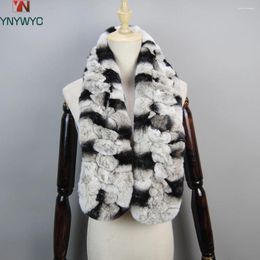 Scarves Arrival Long Style Women Natural Rex Fur Winter Warm Lady Real Muffler Knitted Scarf