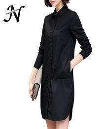 Autumn Shirt Dress Women Korean Style Ladies Short Straight Dress Long Sleeve 2020 Loose Casual Plus Size Women Clothing3428689