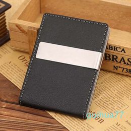 Designer-Wholesale- Mens Thin Leather Slim Magic ID Holder Money Clip Wallet HOT 258W